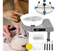 Electric Pottery Wheel 350W with LCD Touch Screen - DIY Ceramic Machine with Double Control Pedal and Removable Basin for Crafting