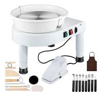 Electric Pottery Wheel, Adjustable Speed Pottery Clay Shaping Machine with Foot Pedal Sculpting Tools, 14 in Ceramic Pottery Wheel Heavy Duty Pottery Forming Machine, for Beginners & Pros
