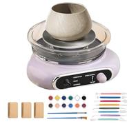 Electric Pottery Wheel Ceramic Machine with Foot Pedal & Adjustable Speed, 12cm Turntable Clay Machine, Easy-Clean & Sculpting Tools for Beginners Adults Purple