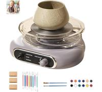 Electric Pottery Wheel for Kids and Adults, Complete Pottery Kit with Tools, DIY Ceramic Clay Set, Self-Hardening Clay Turntable, Pottery Studio for Beginners, School & Home Use,Purple