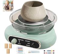 Electric Pottery Wheel for Kids and Adults, Complete Pottery Kit with Tools, DIY Ceramic Clay Set, Self-Hardening Clay Turntable, Pottery Studio for Beginners, School & Home Use,Green