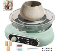 Electric Pottery Wheel for Kids and Adults, Pottery Studio for Beginners, Complete Pottery Kit with Tools, DIY Ceramic Clay Set, Self-Hardening Clay Turntable, School & Home Use Green