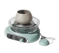 Electric Pottery Wheel Kit, Complete DIY Ceramic Set with Self-Hardening Clay & Tools, for Beginners Kids Adults, Easy to Use & Portable Green