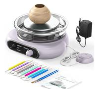 Electric Pottery Wheel with Foot Pedal, Adjustable Speed, Detachable Turntable, Complete Pottery Kit with Tools for Beginners and Schools