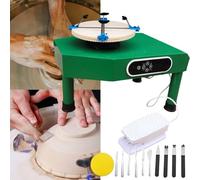 Electric Pottery Wheel with LCD Touch Screen and Pedal Control for DIY Ceramic Art and Clay Crafting