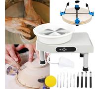 Electric Pottery Wheel with LCD Touch Screen and Pedal Control for DIY Ceramic Art and Clay Crafting