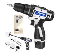 Electric Power Drill Cordless Battery Drill with 6 Pack Electric Drill Brush Kit, 600W Electric Washing Drill Power Spin Scrubber Cleaning Brush Kit Floor Scrubber with 2PCS 1500mAh Battery