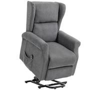Electric Power Lift Recliner Chair Fabric Armchair Charcoal Grey Remote Control