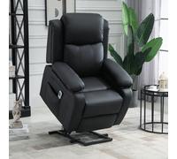 HOMCOM Riser and Recliner Chair Power Lift Reclining Chair With Remote - Black, Black