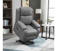 HOMCOM Riser and Recliner Chair Power Lift Reclining Chair With Remote, Grey, Grey