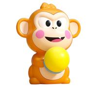 Electric Prank Ball Shooting Monkey Toy with Sound Effects Family Party Interactive Monkey Game with Card Instructions for Family Game Night (Orange) (橙色)