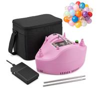 Electric Precision Balloon Pump, Quantitative Balloon Inflator, With Digital Timer Counter And Foot Switch, Time And Speed Adjustable, Double-hole Inflation, For Parties, Weddings Pink