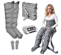 Electric Pressotherapy, 6 Cavity Lymphatic Drainage Device, Adjustable 0-240mmHg Pressure and 0-30 Min Timer, for Leg Swelling, Pain Relief and Whole Body Relaxation