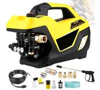 Electric Pressure Washer & Sewer Drain Cleaning Machine, Adjustable 0-15 MPa Pressure Stable Induction Motor, with Multi Nozzles, Foam Cannon, for Home Car Washing, Pipe Dredging