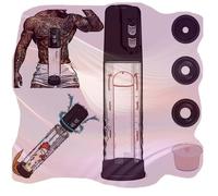 Electric Protective Enlarge Vacuum Pump with 3 Sizes Rings and 1 Soft Cover, Automatic High Vacuum Fitness Enlargement Extend Pump, Air Pressure Fitness Set -C02UK