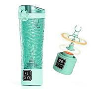 Electric Protein Shaker Bottle, 700ml/24oz Rechargeable Shaker Cup with Removable Base Portable Leakproof Shaker for Protein Shakes for Gym Travel Mixer Cup for Shakes and Meal Replacements (Green)