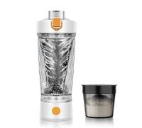 Electric Protein Shaker Bottle, Mixer Cup for Shakes and Meal Replacements, BPA-free, Portable Blender Cup with a Supplement Storage, USB Rechargeable Shaker Cups for Protein Shakes 550ml (White)