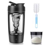 Electric Protein Shaker with Powder Compartment, 650 ml, Electric Shaker, USB Rechargeable Protein Shaker for Protein Shake and Milk Shake, BPA-Free, Black
