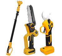 Electric Pruner Kit, Cordless Chainsaw & Pruning Shears, 6-Inch Blades, Includes 2 Batteries and 8 ft Extension Pole, SK5 Blades for Efficient Trimming