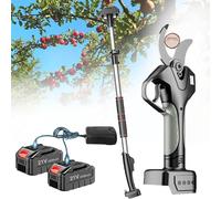 Electric Pruning Shears - 40mm Garden Secateurs with 2.1m Telescopic Pole, Long Reach Pruner for Hedge, Bush, Orchard, 10-12 Hours Working Time