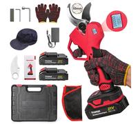 Electric Pruning Shears, 50mm Powerful Pruning Shears, Cordless Pruner with 2x7500mAh Batteries, Digital Display, 1000W Brushless Motor, Garden Secateurs for Gardens, Orchards