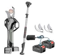 Electric Pruning Shears, Battery Operated Cordless Scissors with 2 Rechargeable Batteries & LCD Display, 40mm Adjustable Cutting Tool for Gardening