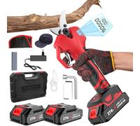 Electric Pruning Shears Cordless, 50mm Electric Secateurs with 2 Battery, Professional Electric Scissors with Digital Display, 1000W Brushless Motor, Garden Pruners Secateurs