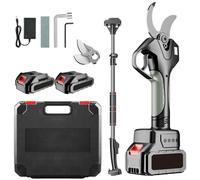 Electric Pruning Shears, Cordless Branch Cutter with 45mm Cutting Diameter, 2m Extension Pole and LCD Display for Pruning Trees, Shrubs, and Fruit Trees