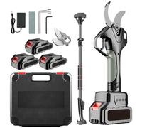 Electric Pruning Shears, Cordless Branch Cutter with 45mm Cutting Diameter, 2m Extension Pole and LCD Display for Pruning Trees, Shrubs, and Fruit Trees