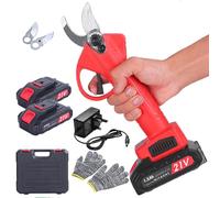 Electric Pruning Shears, Cordless Garden Secateurs, Garden Shears, Electric Secateurs & Pruning Scissors, Tree Branch Cutting Trimming Gardening Tools, 2X 1500mAh Lithium Battery, 25mm Diameter