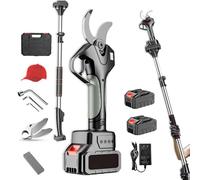 Electric Pruning Shears, Cordless Secateurs, 50mm Professional Gardening Tools, Telescopic Tree Pruner with 2.15m Long Reach, Includes 1 Battery