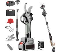 Electric Pruning Shears Cordless Secateurs 50mm Telescopic Tree Pruner 2.15m Long Reach Garden Power Tools with 1 Battery for Professional Gardening