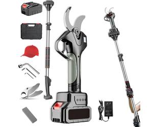 Electric Pruning Shears Cordless Secateurs 50mm Telescopic Tree Pruner 2.15m Long Reach Garden Power Tools with 1 Battery for Professional Gardening