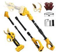 Electric Pruning Shears Cordless Secateurs with 2m Long Reach Telescopic Pole Compatible with Dewalt 18V 20V (not Included), Professional Pruner Scissors 45mm Battery Garden Pruners Long Reach