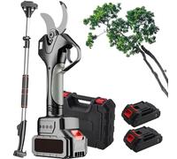 Electric Pruning Shears - Cordless Secateurs with 2X 4.5Ah Battery and 2.1M Telescopic Pole, 50mm Max Diameter Branch Pruner for Garden Orchards