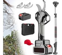 Electric Pruning Shears, Cordless Strimmer, with 2.1m Pole, Adjustable Angle, 2 Battery Working 10-12 Hours, for Hedge, Bush, Orchard & Garden Secateur 1 Battery