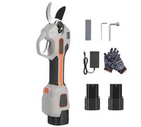 Electric Pruning Shears (Dual Battery Kit) - Cordless Electric Secateur Garden Pruner Scissor Branch Cutter with Anti-Slip Gloves & Tool Bag - for Orchard/Garden Trimming of Grapevines, Olive Trees
