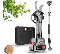 Electric Pruning Shears for 21V 4500mAh Battery, with 2.1m Extension Poles & LCD Display, Electric Tree Trimmer Cordless Electric Scissors for Gardening, Cutting Diameter (50mm(1.96")),2 Battery