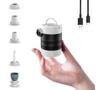 Electric Pump for Inflatables 3-in-1 Mini Air Bed Pump with Camping Light, 400L/min Fast Inflate/Deflate, Cordless Inflator for Camp Mattress Air Chair Sofa Swimming-Ring Vacuum Bag