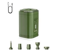 Electric Pump for Inflatables,PTiny and Portable Air Pump with 5 Nozzles Mini Air Bed Pump Electric Pump for Inflatables & Deflating for Kids Paddling Pool,Swimming Pool,Airbed,Inflatable Boat (Green)