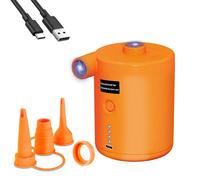 Electric Pump for Inflatables, Rechargeable Airbed Pump with Fast Inflating/Deflating, 4000mAh Battery Blow Up Bed Pump with 3 Nozzles for Paddling Pool, Airbed, Mattress,Swimming Pool(Orange)