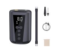 Electric Pump with LCD Display Portable Air Intelligent Digital Inflator Preset Pressure Automatic Stop Built-in Needle Storage LED Light for Basketball Volleyball Soccer Sports Balls