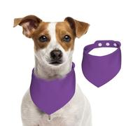 Electric Purple Color Reversible Cotton Dog Bandanas - Adjustable Small Large Dog Drool Bib For Birthday Wedding - Double Side Print