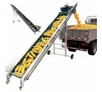 Electric PVC Belt Conveyor with Adjustable Height Stand9.8ft Wide Green Conveyor for Packaging Cargo Loading Grain Corn Potatoes Soybeans