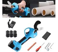 Electric PVC Pipe Cutter with LED Display, Adjustable 2 Gears, Includes 3 Batteries for Efficient Cutting