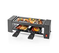 Electric Raclette Gourmet Grill, 2 Person Indoor Non-Stick Tabletop Cooker, Removable Hot Plate, with 2 x Mini Cheese Pans & Spatulas, 400W