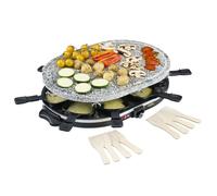 Electric Raclette Grill Non-Stick Stone or Steel Plate Foundue Pans & Spatulas