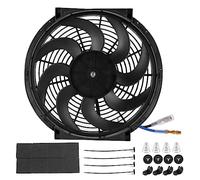 Electric Radiator Cooling Fan 14 Inch 90W Universal Ultra Thin Lightweight High Performance Cooling System for Hot Rods Classic Engines Modern Vehicles Black ABS