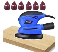 Electric Random Orbit Mouse Corded Sander with Soft Grip Handle & Sanding Pads