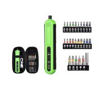 Electric Ratchet Screwdriver Set 3.6V Cordless Power Drill with 28PCS Bits | Push-to-Start Reversible Driver for Home Repair DIY Tasks Portable Storage Case(green)